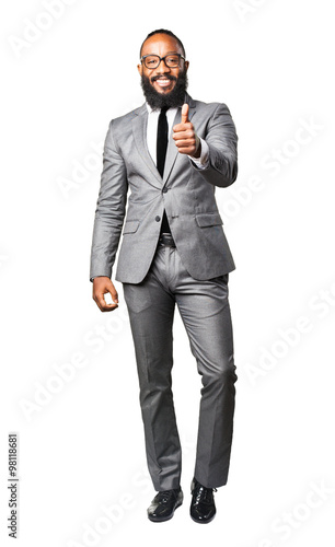 full body business black man okay gesture