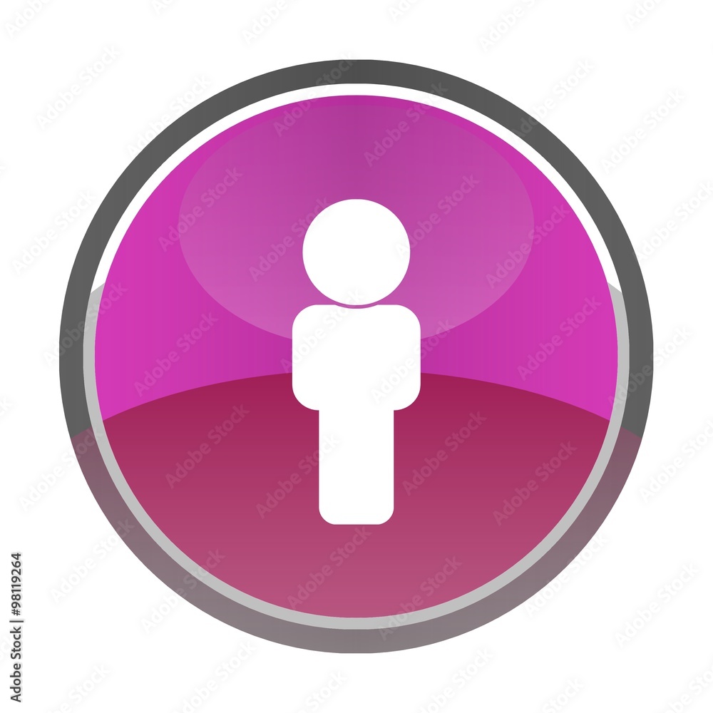 Personnage dans un bouton rose Personnage dans un bouton rose