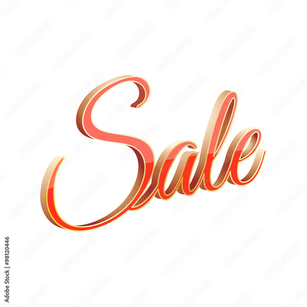 3d red and gold sale template on wite background 3d red and gold sale template on wite background