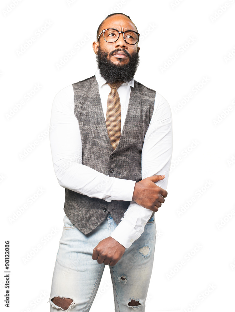 cool black man thinking cool black man thinking