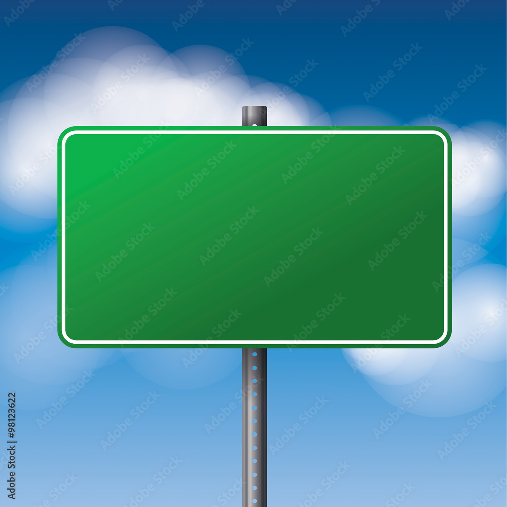 Blank Green Road Sign Illustration Blank Green Road Sign Illustration