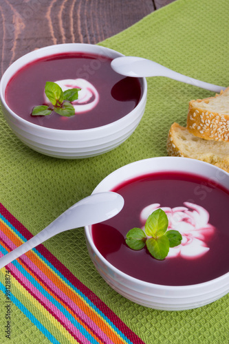 Appetizing beetroot soup