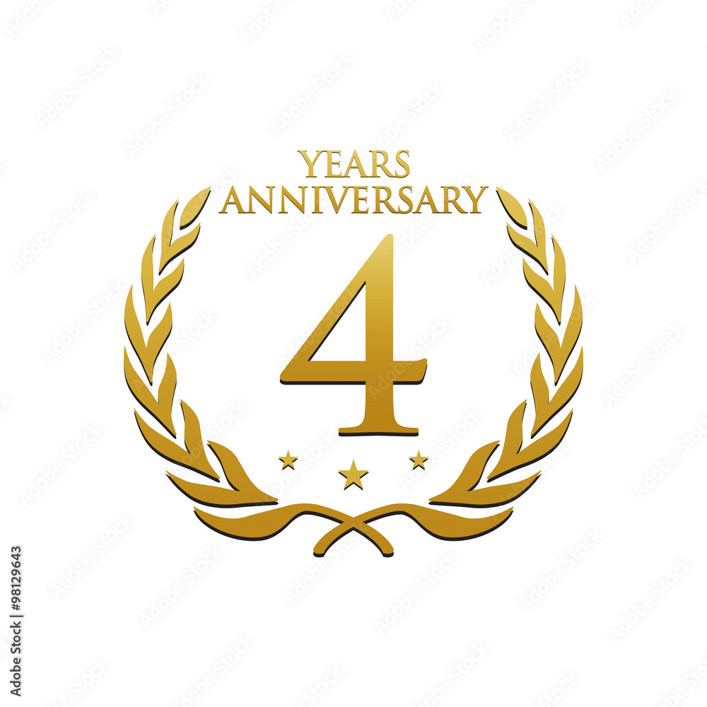 Simple Wreath Anniversary Gold Logo 4 Simple Wreath Anniversary Gold Logo 4