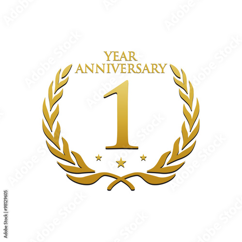 Simple Wreath Anniversary Gold Logo 1