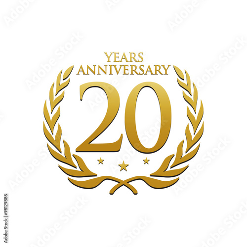 Simple Wreath Anniversary Gold Logo 20