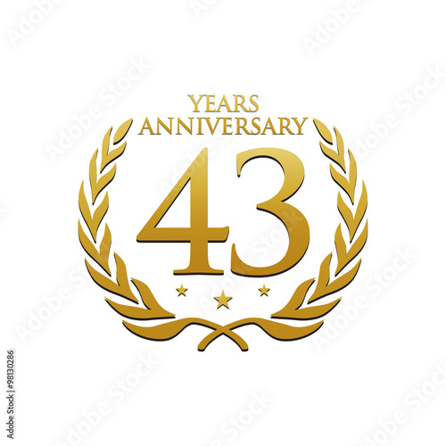 Simple Wreath Anniversary Gold Logo 43