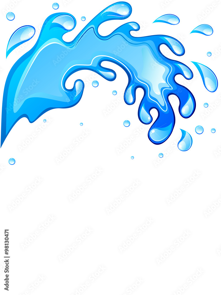 Naklejka premium Water splash