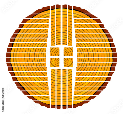 Quarter Sawn Timber End Section
