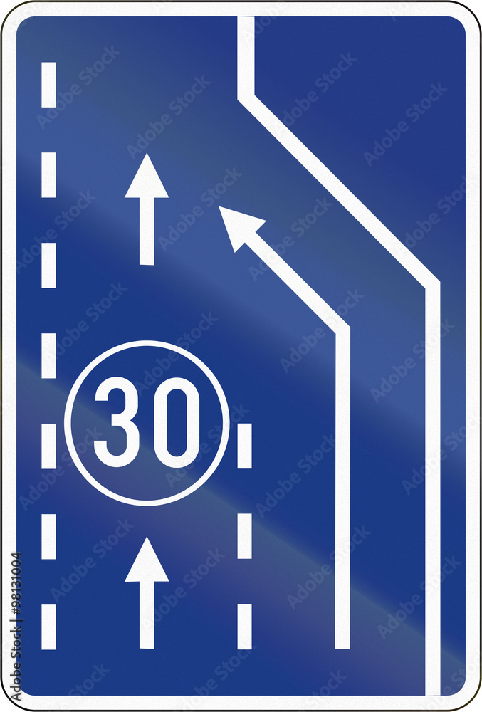 Slovenian road sign - End slow vehicle lane Slovenian road sign - End slow vehicle lane
