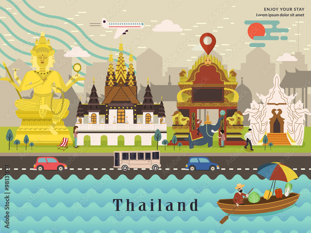 Fototapeta premium Thailand travel concept poster