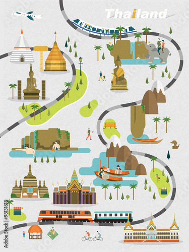 Thailand walking map