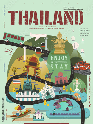Thailand travel concept poster