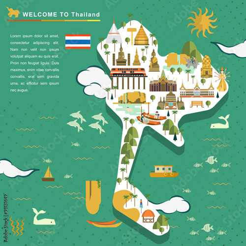 Thailand travel concept poster photo