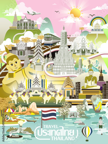 Thailand travel concept poster