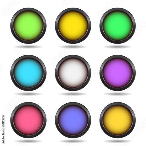 Free Download Set of color buttons - GFXLoad
