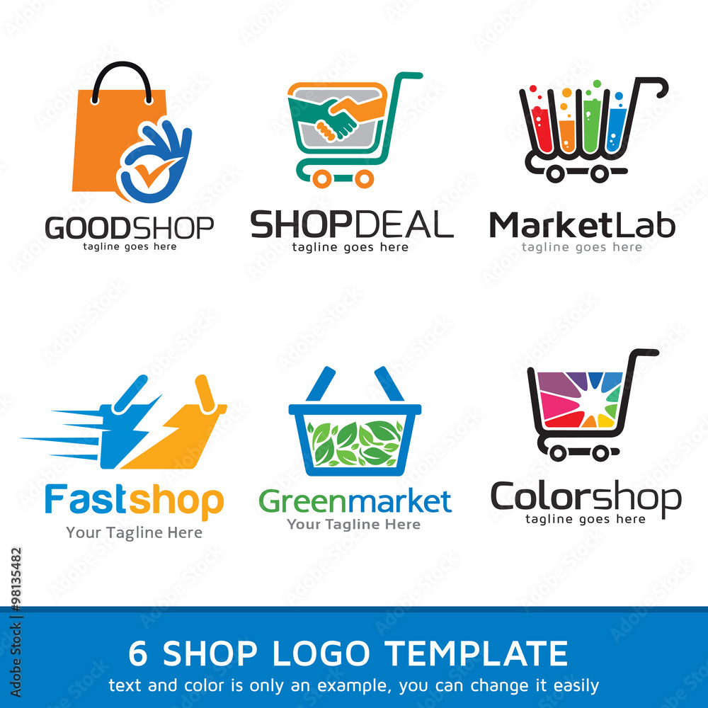 Shop Market Logo Template Design Vector