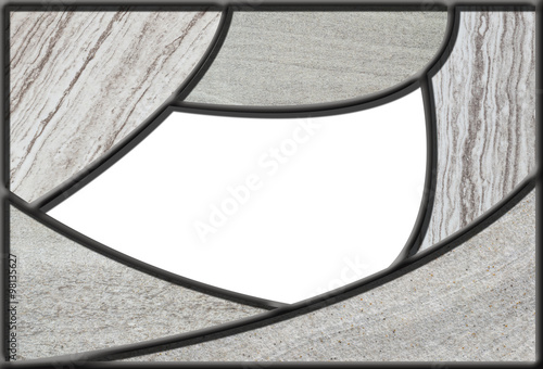 White frame by mix of gray marble stone texture background