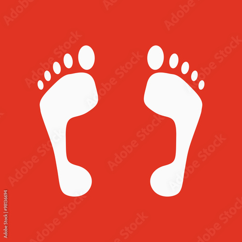 The footprint icon. foot symbol. Flat
