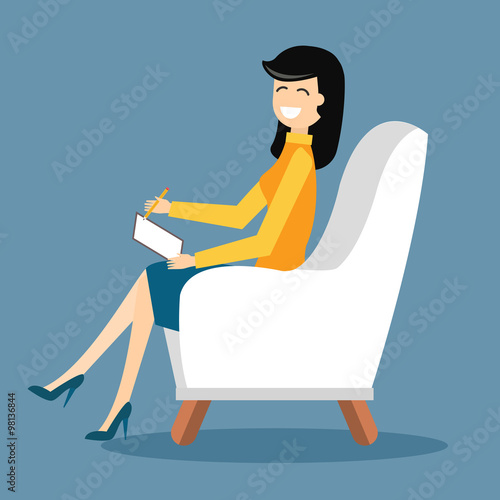 Psychologist office cabinet room vector illustration