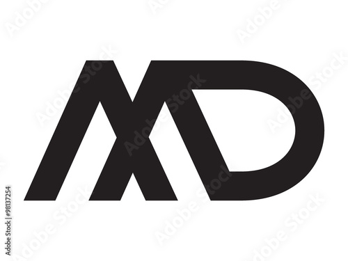 MD Letter Identity Monogram Logo photo