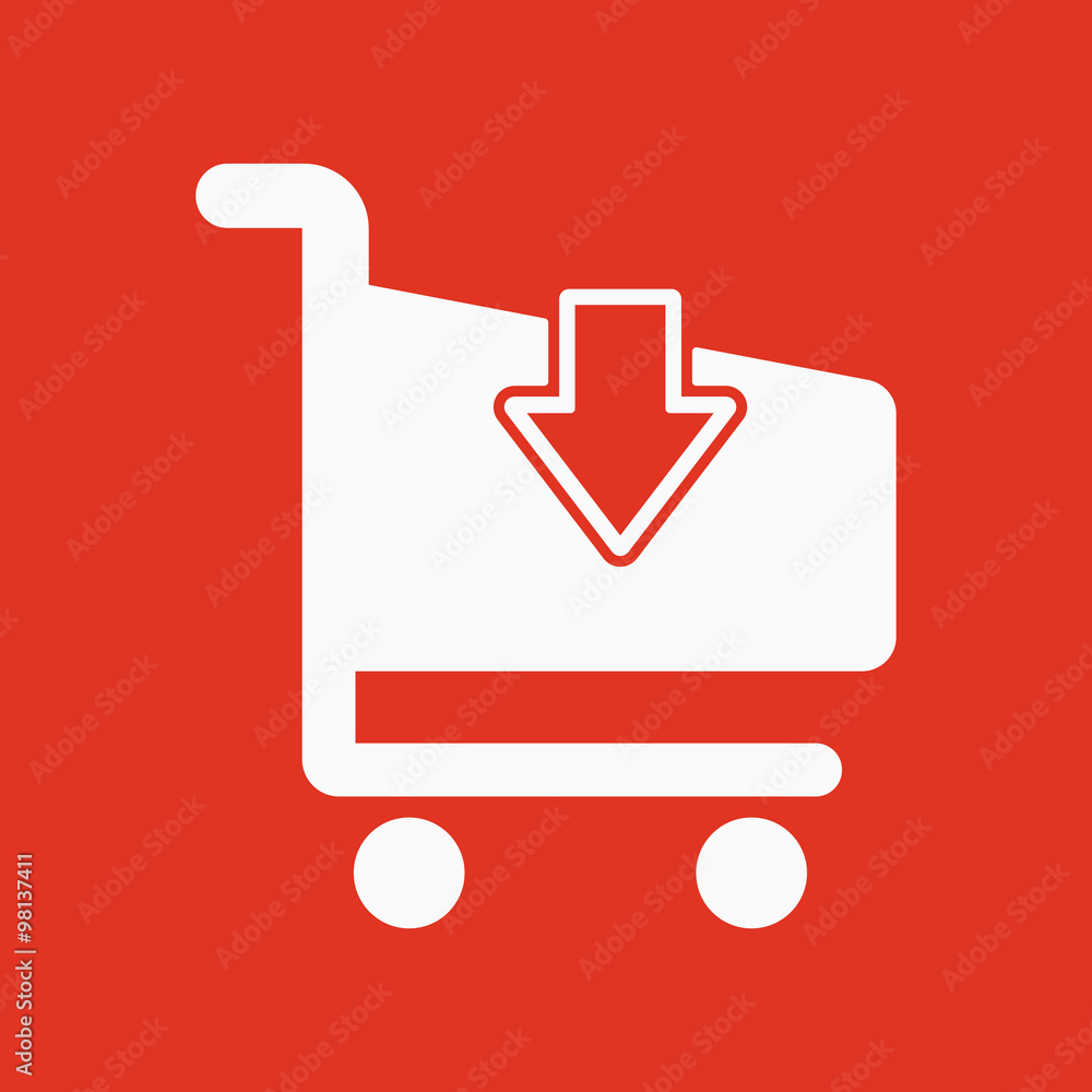 The cart shoping icon. Shop Cart symbol. Flat The cart shoping icon. Shop Cart symbol. Flat