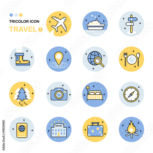 travel thin line icon