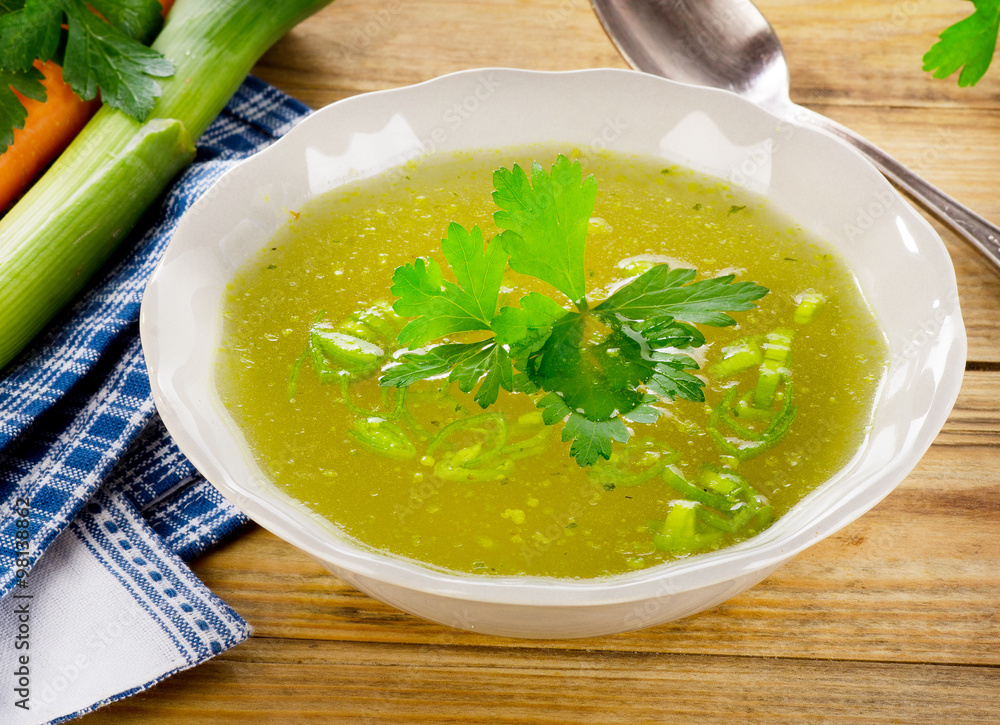 Meat broth with parsley Meat broth with parsley