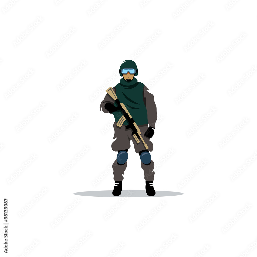 Commando man. Vector Illustration.