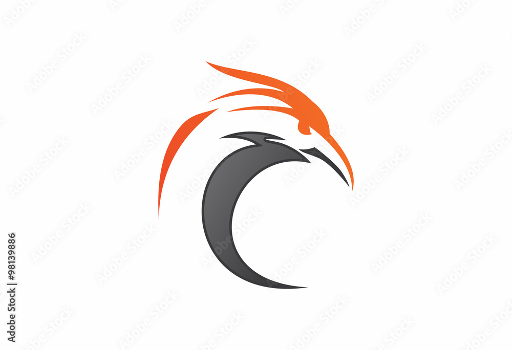 Eagle head abstract vector logo