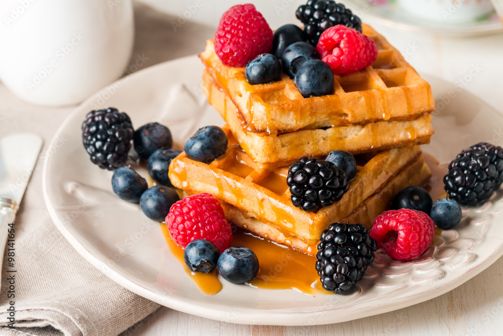 Fresh homemade brussels waffles Fresh homemade brussels waffles