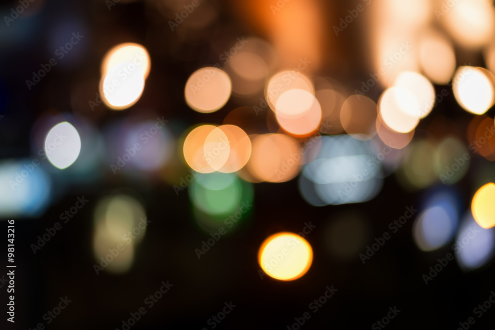 bokeh city lights on street