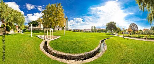 Solin park and church panoramic view photo