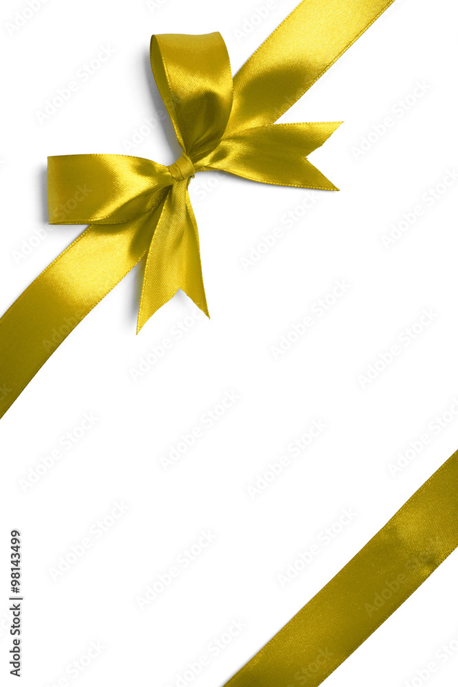 yellow ribbon isolated on white background