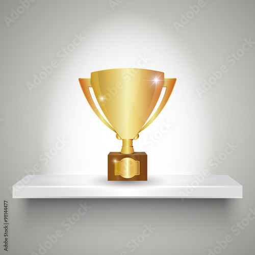 Realistic winners cup on shelf