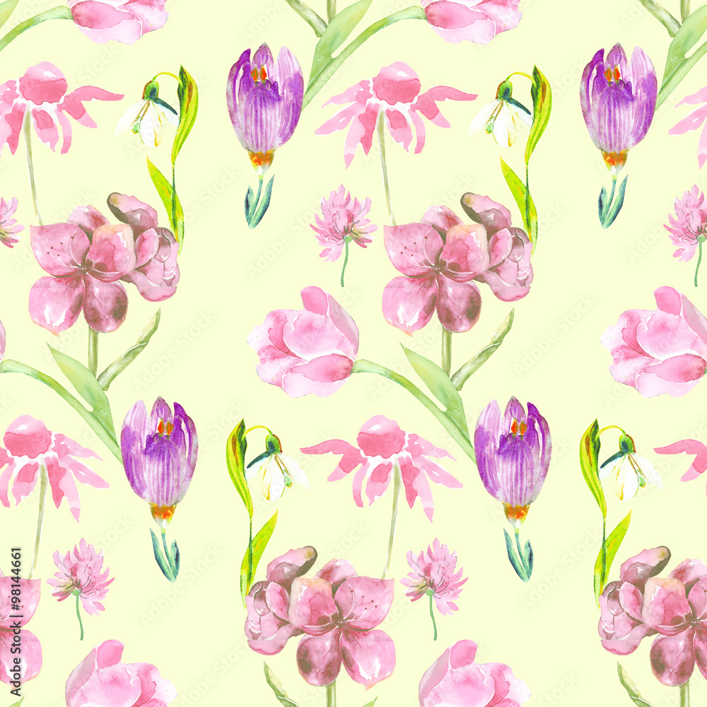 Spring flower seamless pattern 