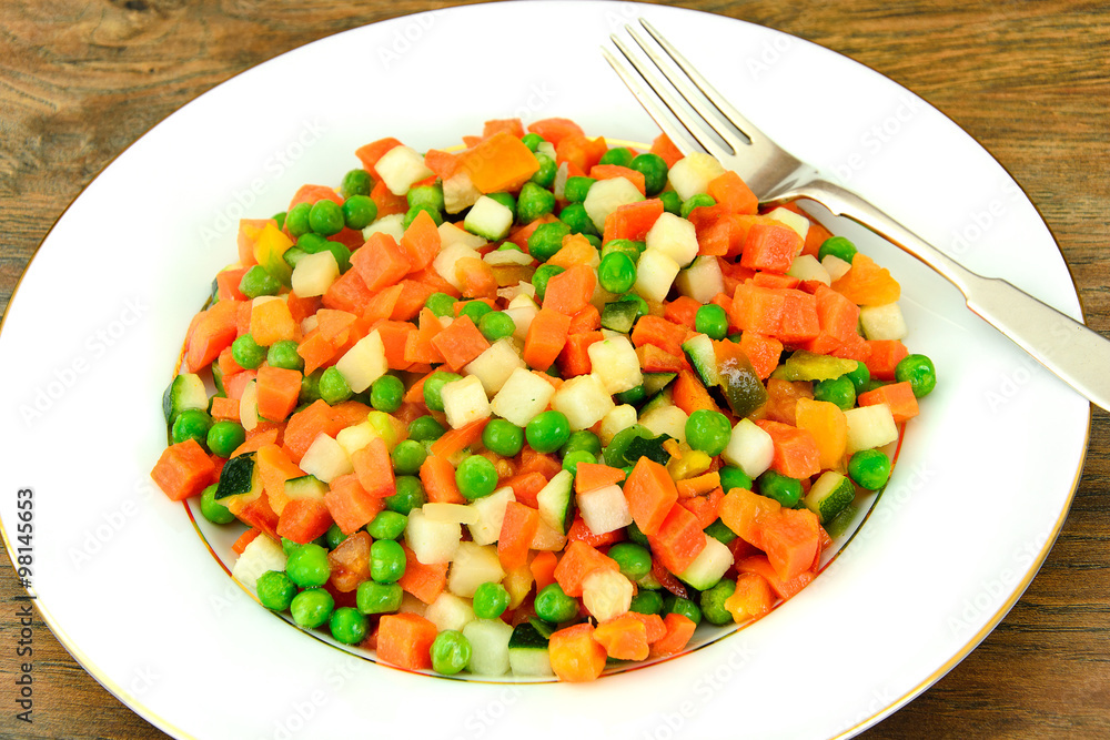 Juicy Vegetable Stew. Paprika, Peas, Carrots. Diet Food. Juicy Vegetable Stew. Paprika, Peas, Carrots. Diet Food.