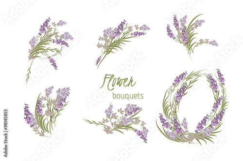 Floral lavender retro vintage background