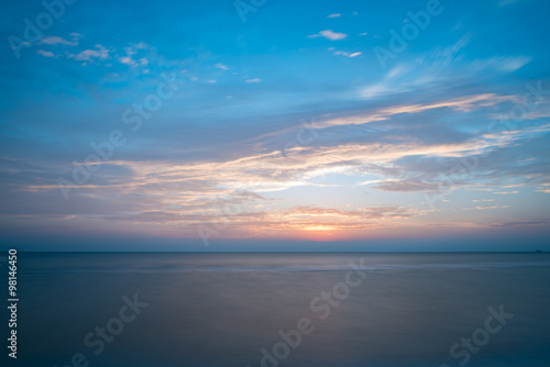 Colorful of sunrise on the ocean beach © mcvsn