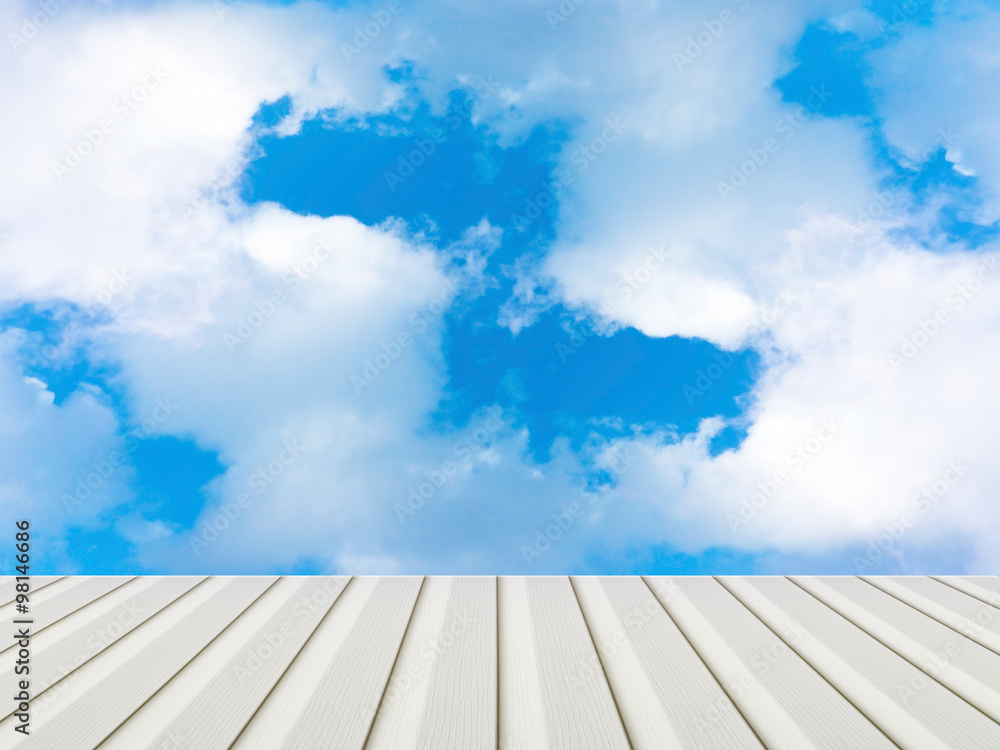 wooden terrace with sky for background wooden terrace with sky for background