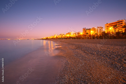 Beach in Palaio Faliro and the seafront of Athens, Greece. © milangonda