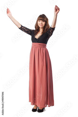 happy young-woman-full-body standing