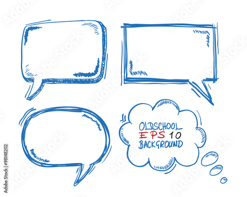4 Oldschool Speech and Thought Bubbles