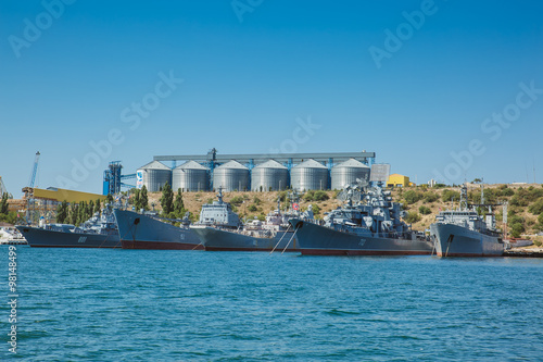 Photos Black Sea Fleet warships are on the quay of the Sevastopol Bay