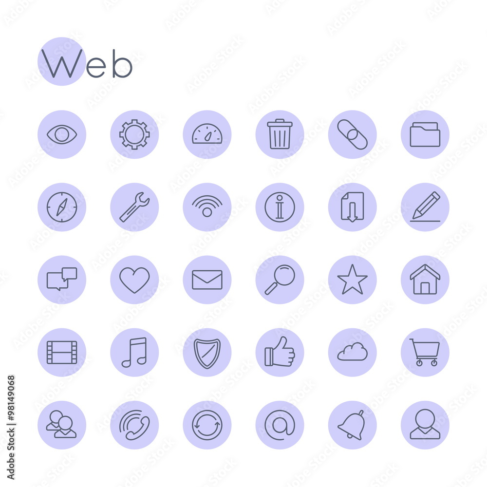 Vector Round Web Icons Vector Round Web Icons