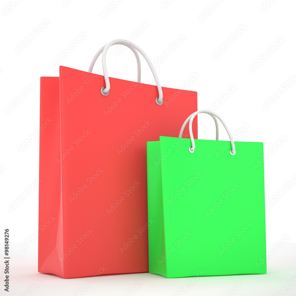 Paper Shopping Bags isolated on white background Paper Shopping Bags isolated on white background