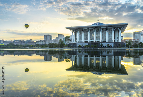 Masjid Tuanku Mizan Zainal Abidin during sunrise at Putrajaya, Malaysia. photo