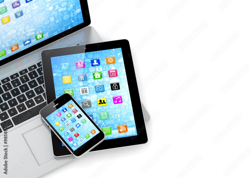 Laptop, phone and tablet pc. Laptop, phone and tablet pc.