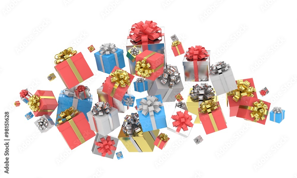 Fototapeta premium flying gift boxes
