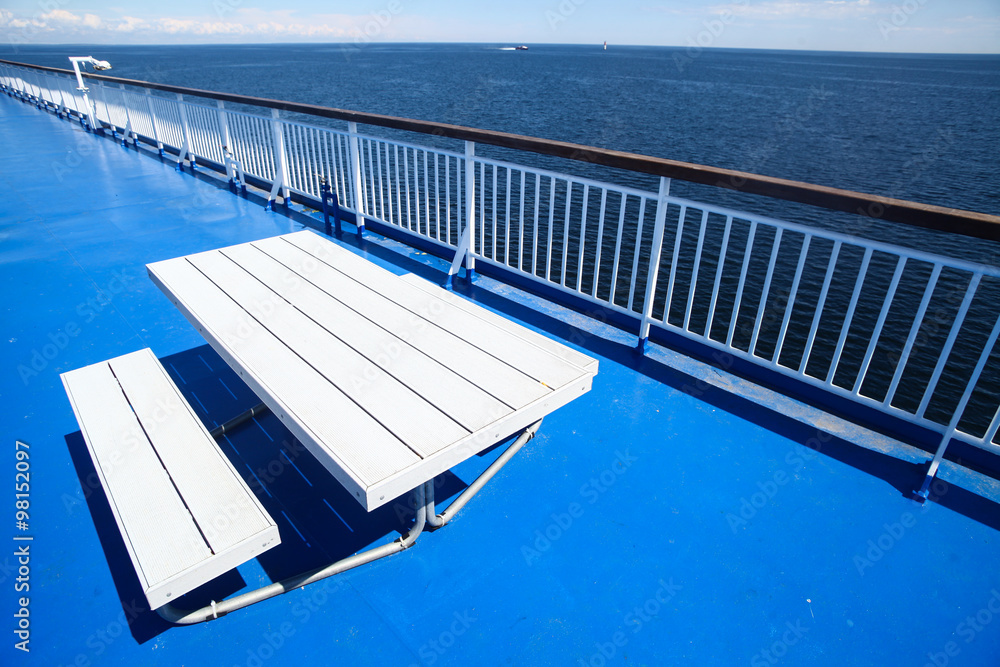 Fototapeta premium Deck on a cruise ship