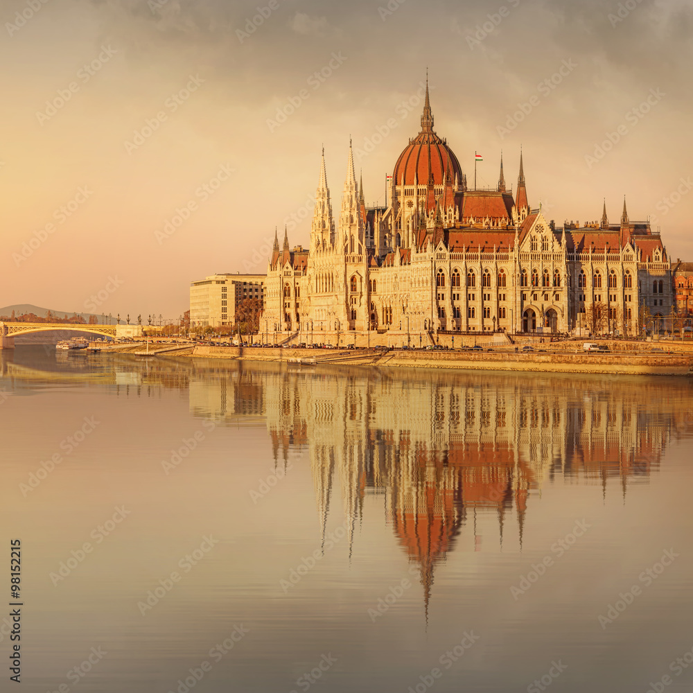 View of hungarian Parliament building, Budapest